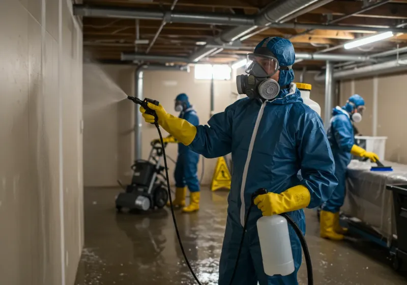 Basement Sanitization and Antimicrobial Treatment process in Brentwood, NY